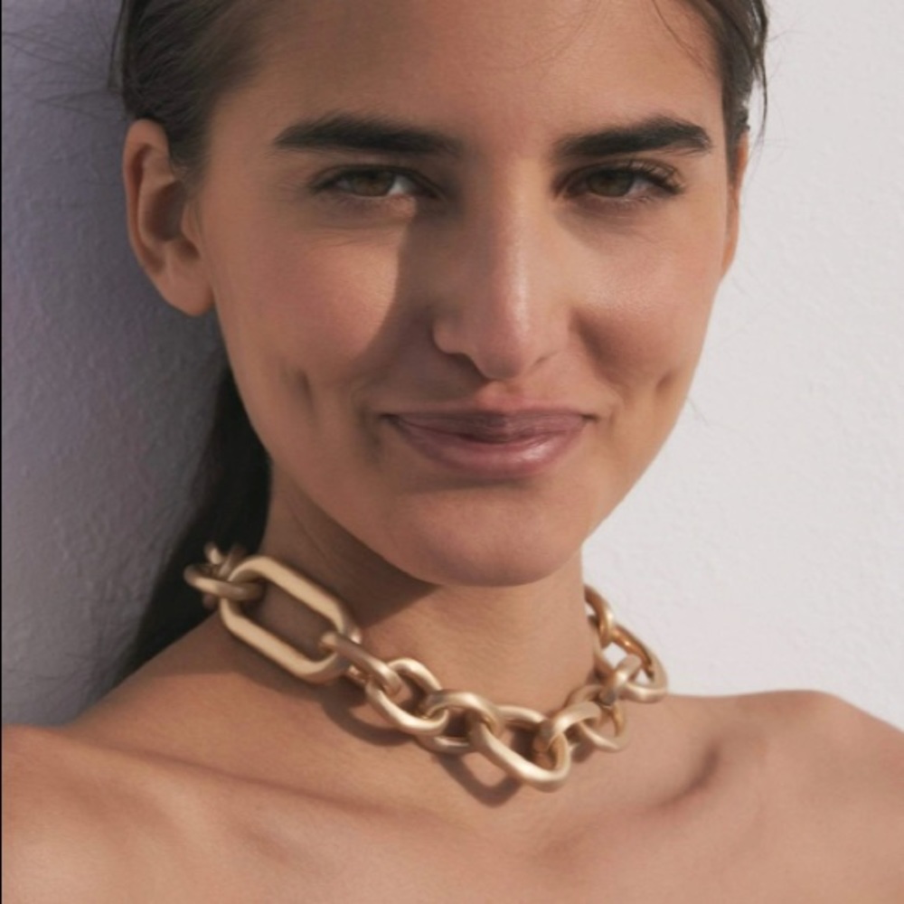 NWT Cult Gaia 14k gold chunky chain link necklace - Picture 3 of 8